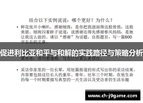 促进利比亚和平与和解的实践路径与策略分析