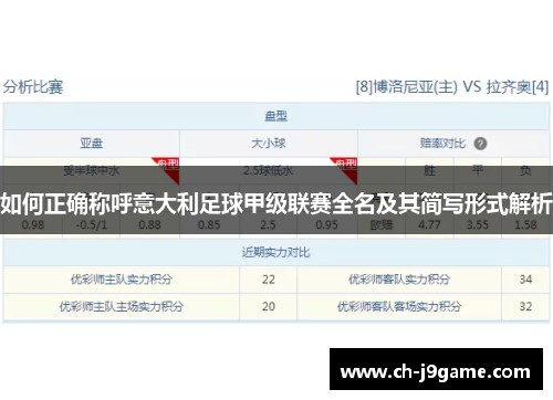 如何正确称呼意大利足球甲级联赛全名及其简写形式解析